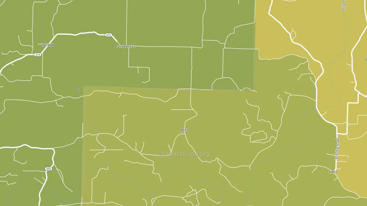 Ross, AR Map of Robbery Rates