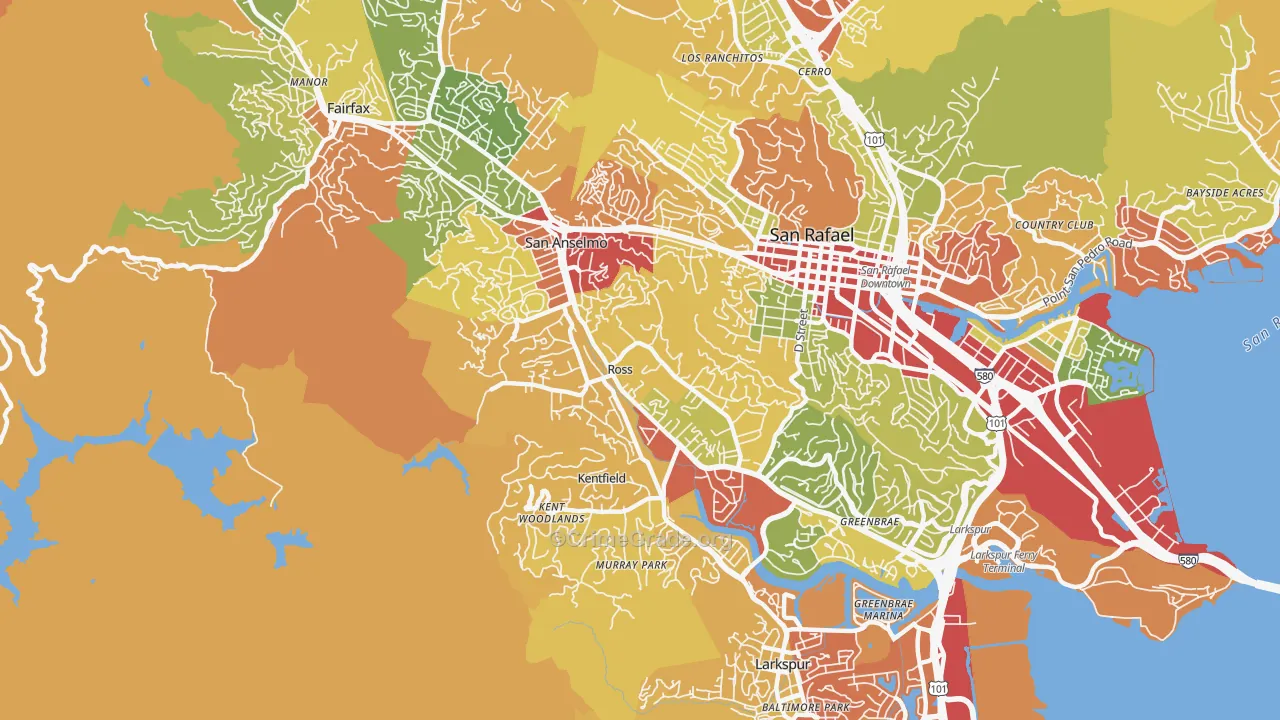 Ross, CA Map of Robbery Rates