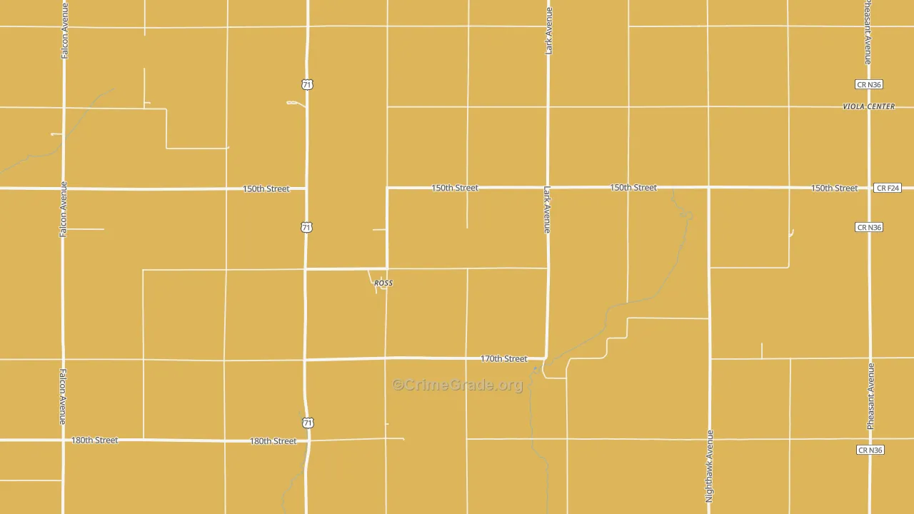 Ross, IA Map of Robbery Rates