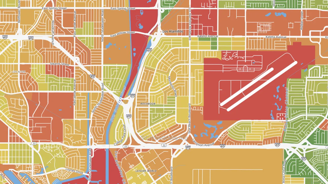 Rossmoor, CA Map of Robbery Rates
