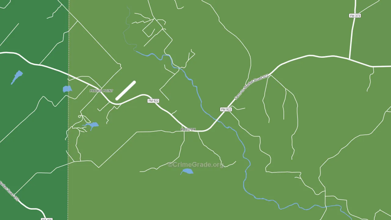 Rosston, TX Map of Robbery Rates