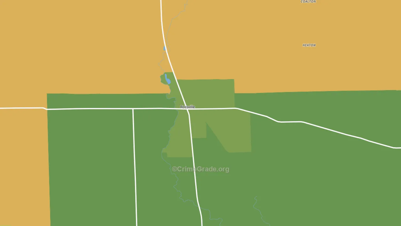 Rossville, IL Map of Robbery Rates