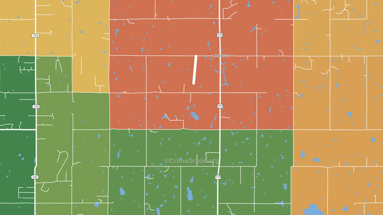 Rossville, OK Map of Robbery Rates