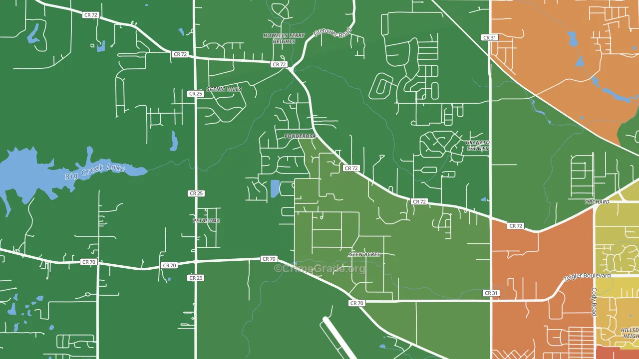 Rothfield, Semmes, AL Map of Robbery Rates