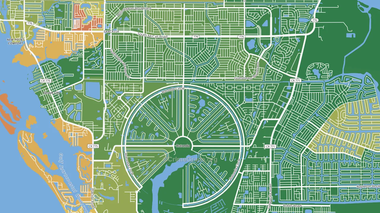 Rotonda West, FL Map of Robbery Rates