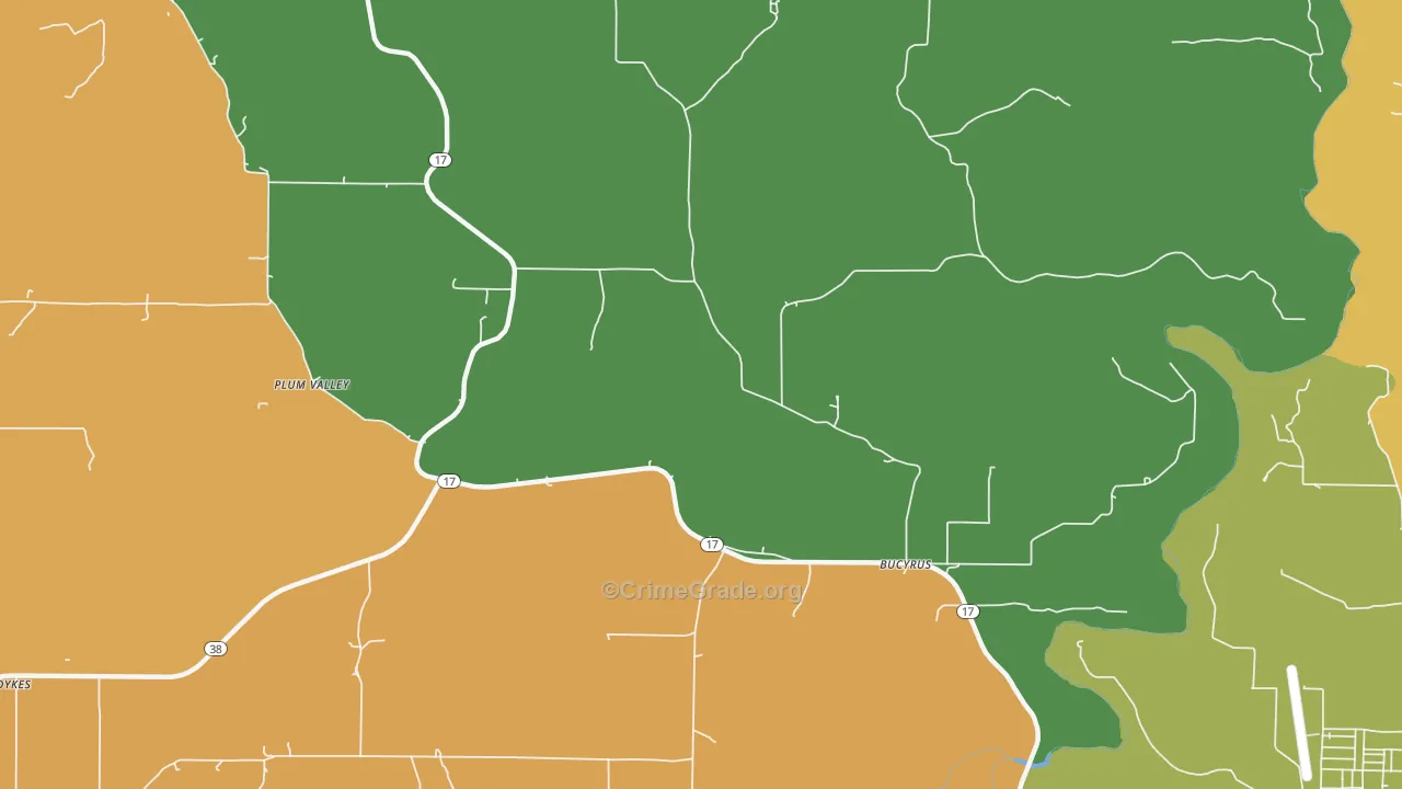Roubidoux, MO Map of Robbery Rates