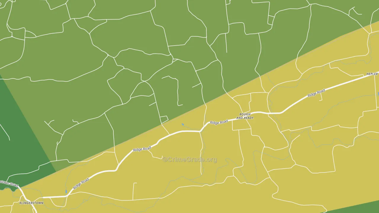 Rough And Ready, PA Map of Robbery Rates