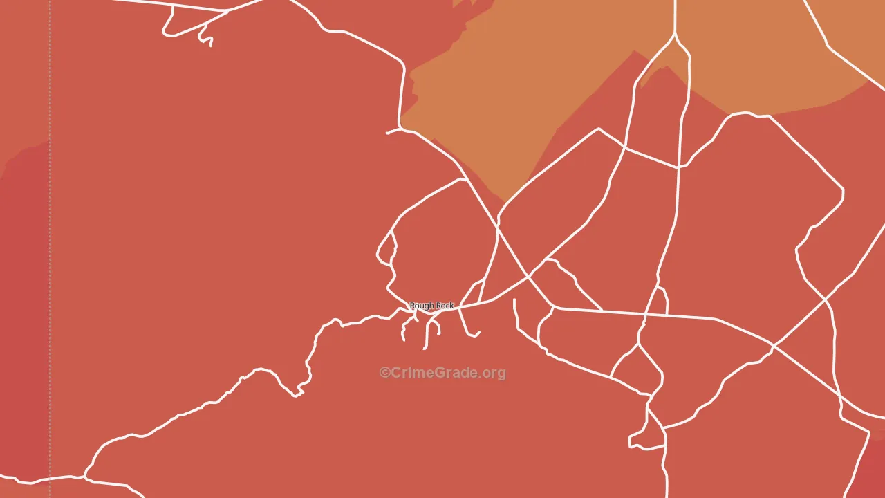 Rough Rock, AZ Map of Robbery Rates