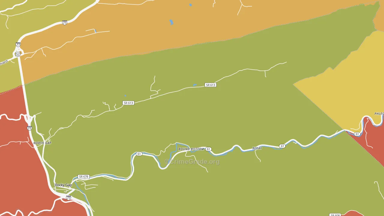 Round Bottom, VA Map of Robbery Rates