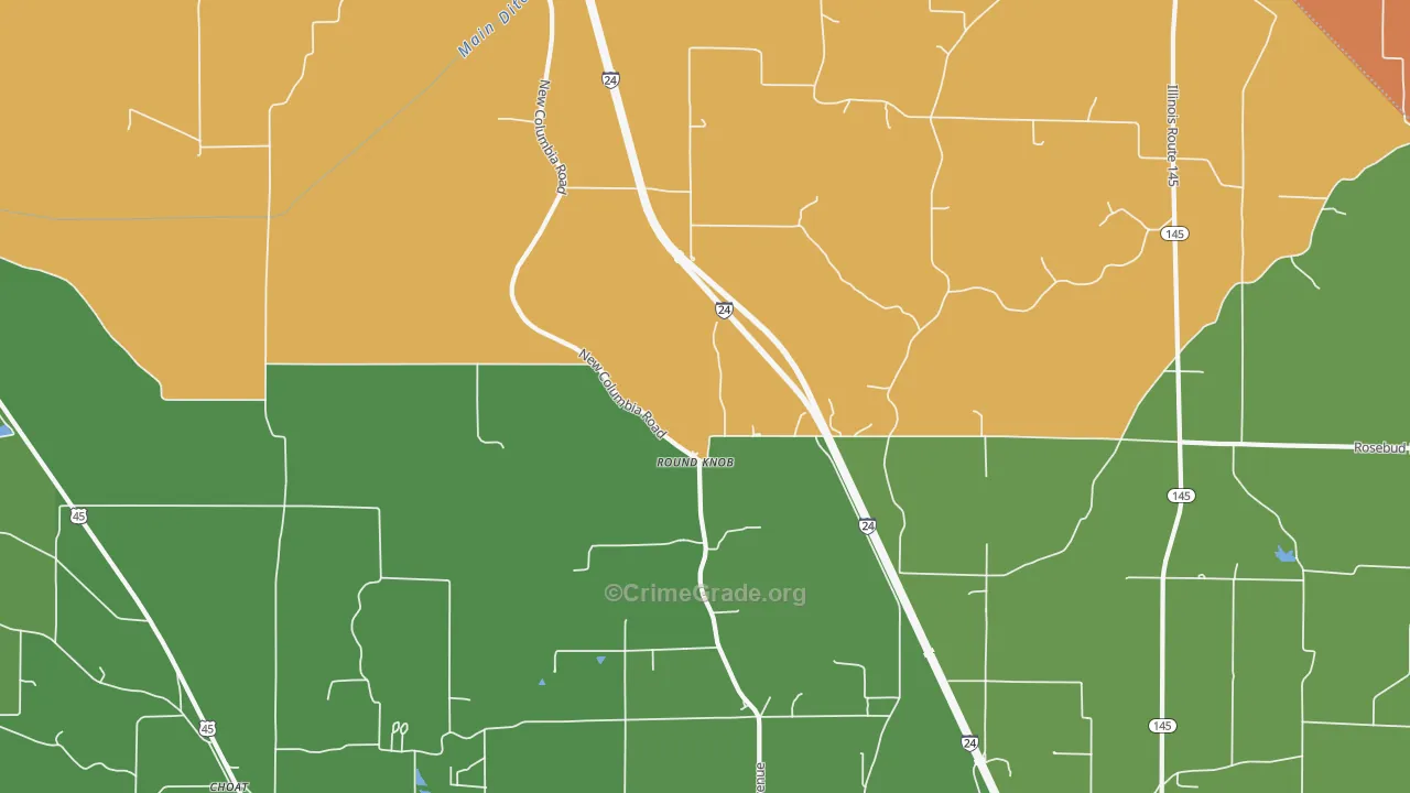 Round Knob, IL Map of Robbery Rates