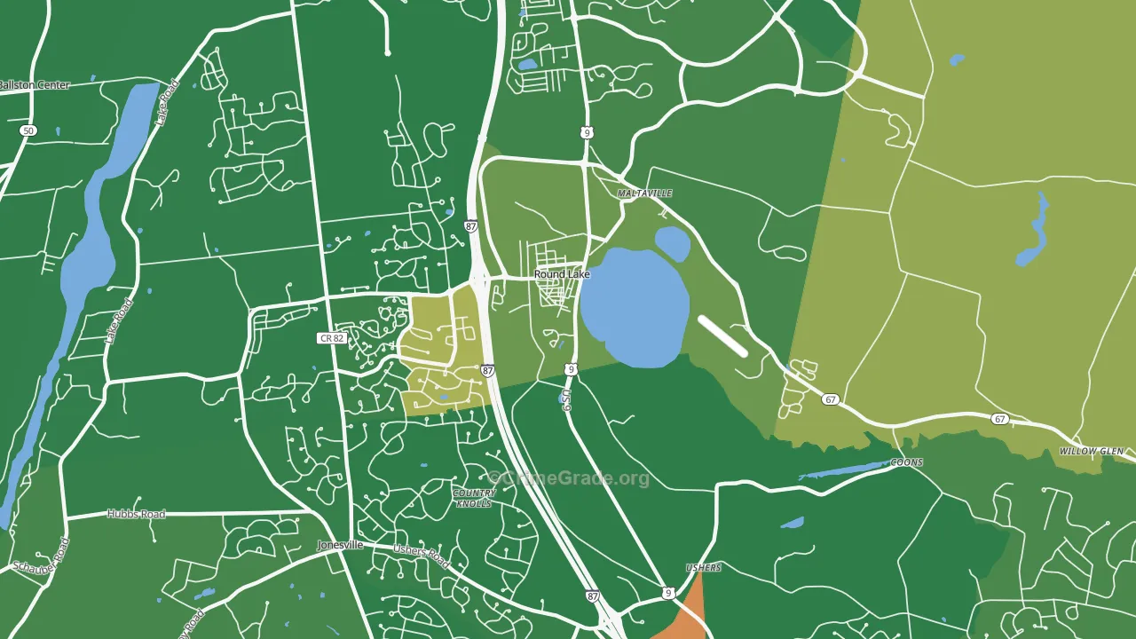 Round Lake, NY Map of Robbery Rates