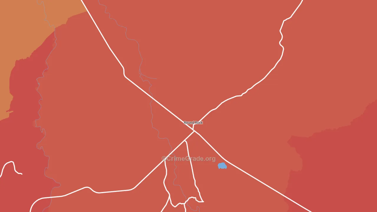 Round Rock, AZ Map of Robbery Rates
