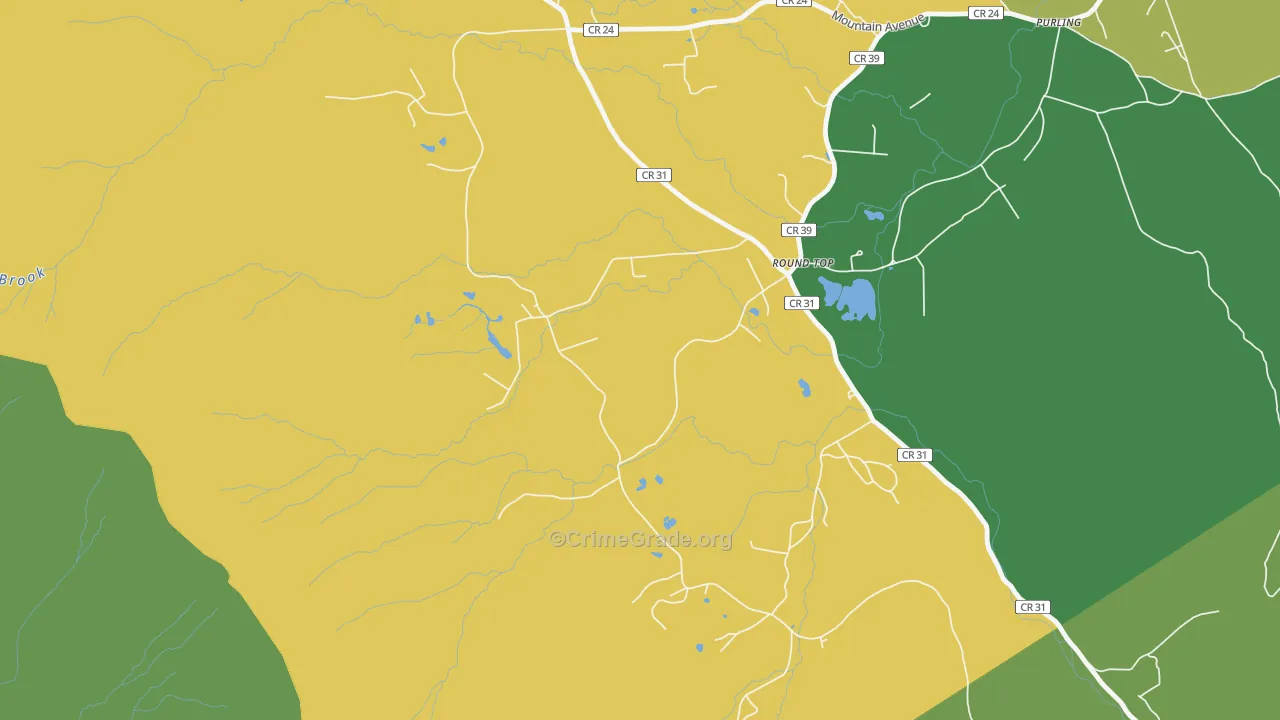 Round Top, NY Map of Robbery Rates