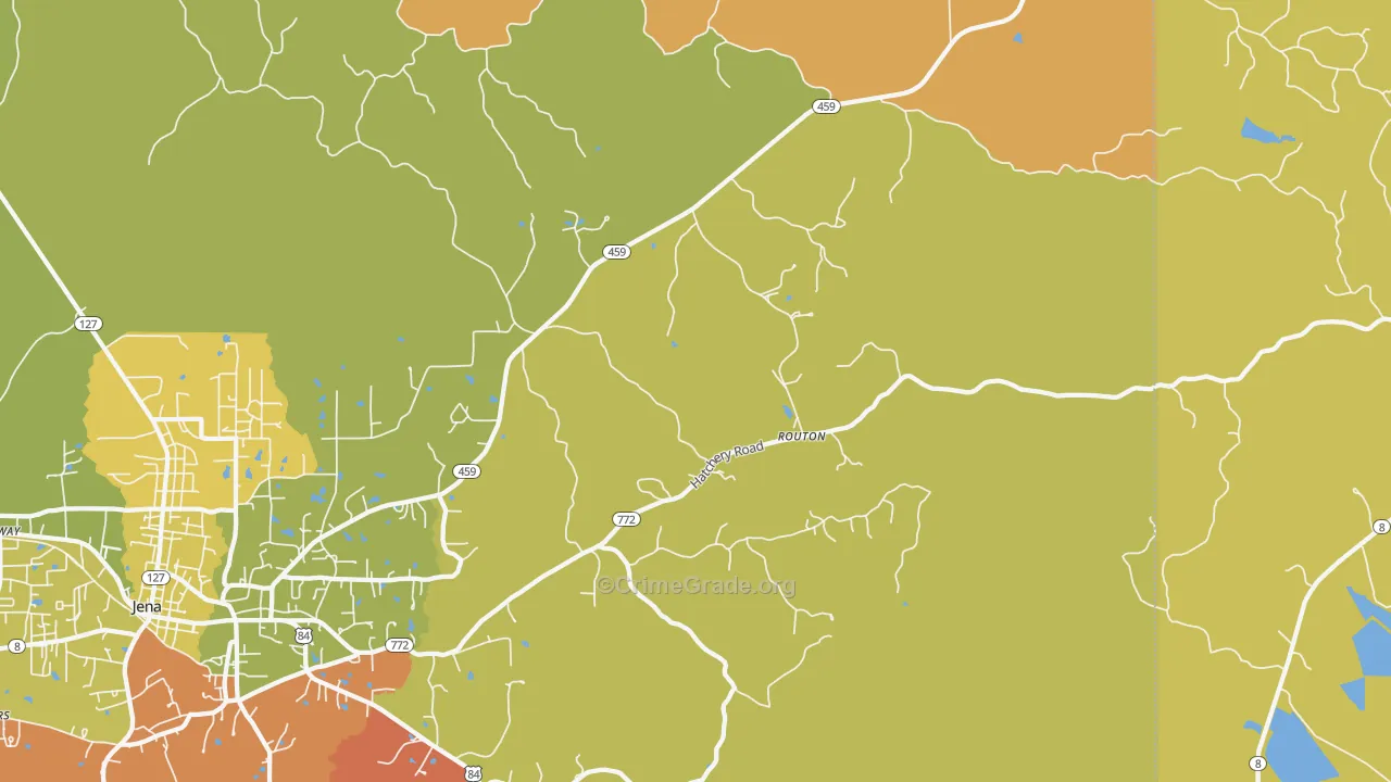 Routon, LA Map of Robbery Rates