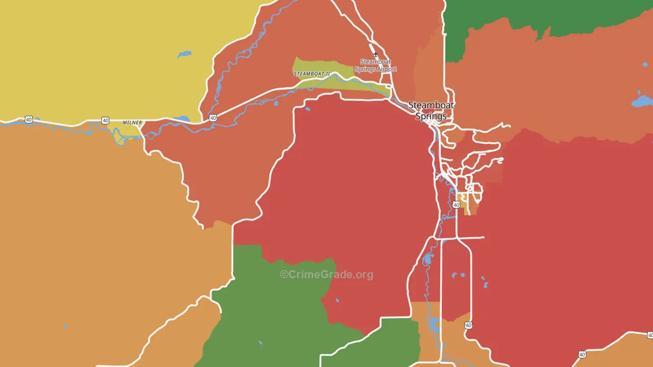 Routt County, CO Map of Robbery Rates