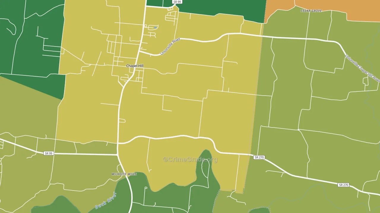 Rover, TN Map of Robbery Rates