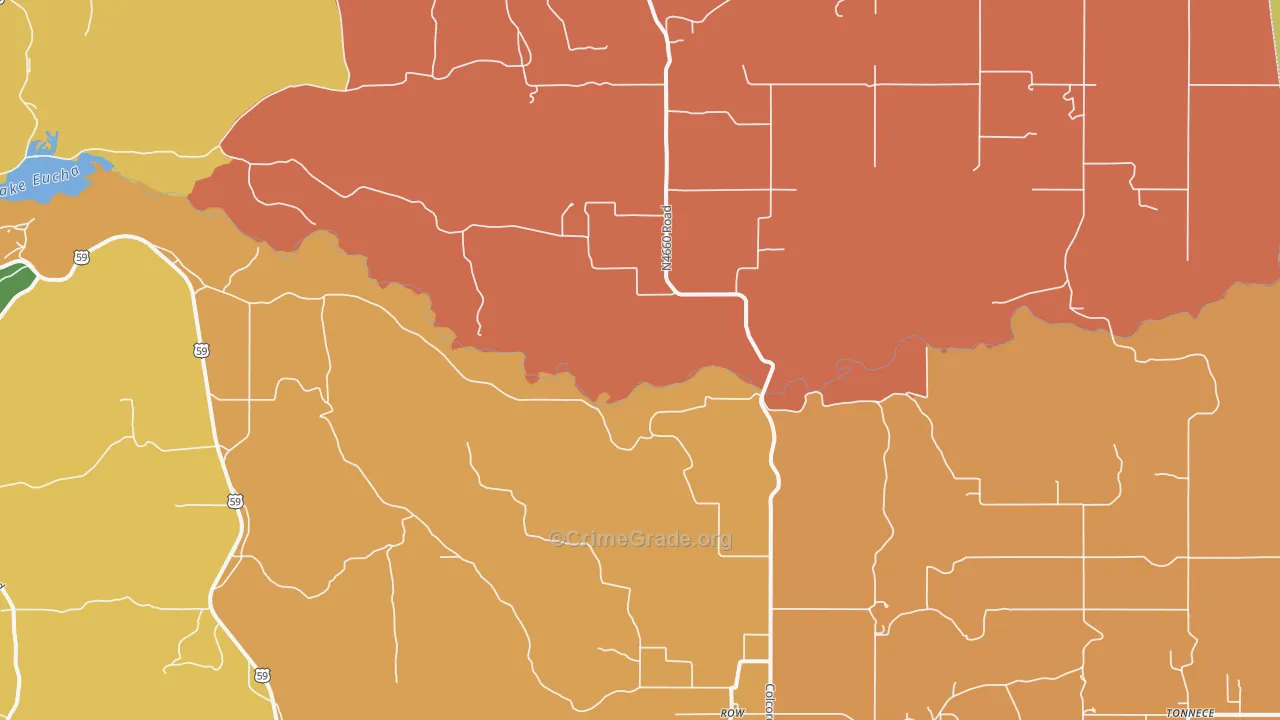 Row, OK Map of Robbery Rates