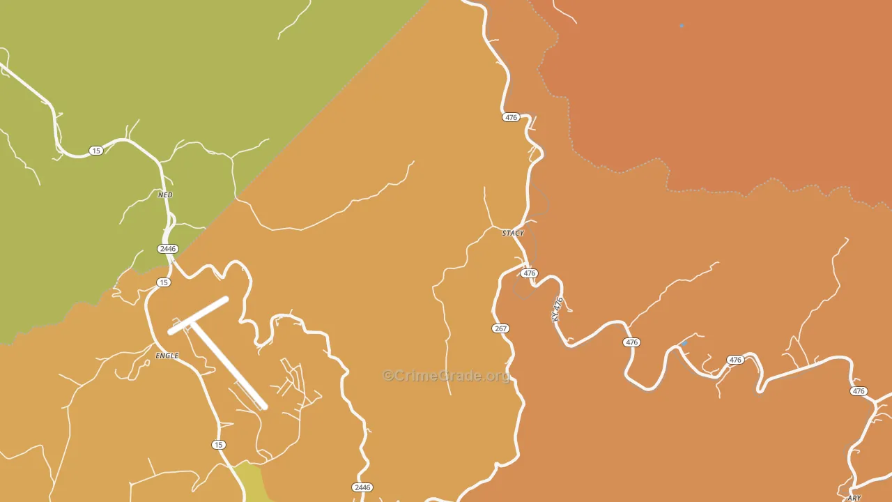 Rowdy, KY Map of Robbery Rates