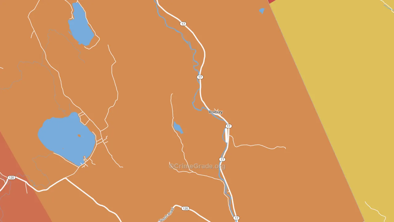 Roxbury, ME Map of Robbery Rates