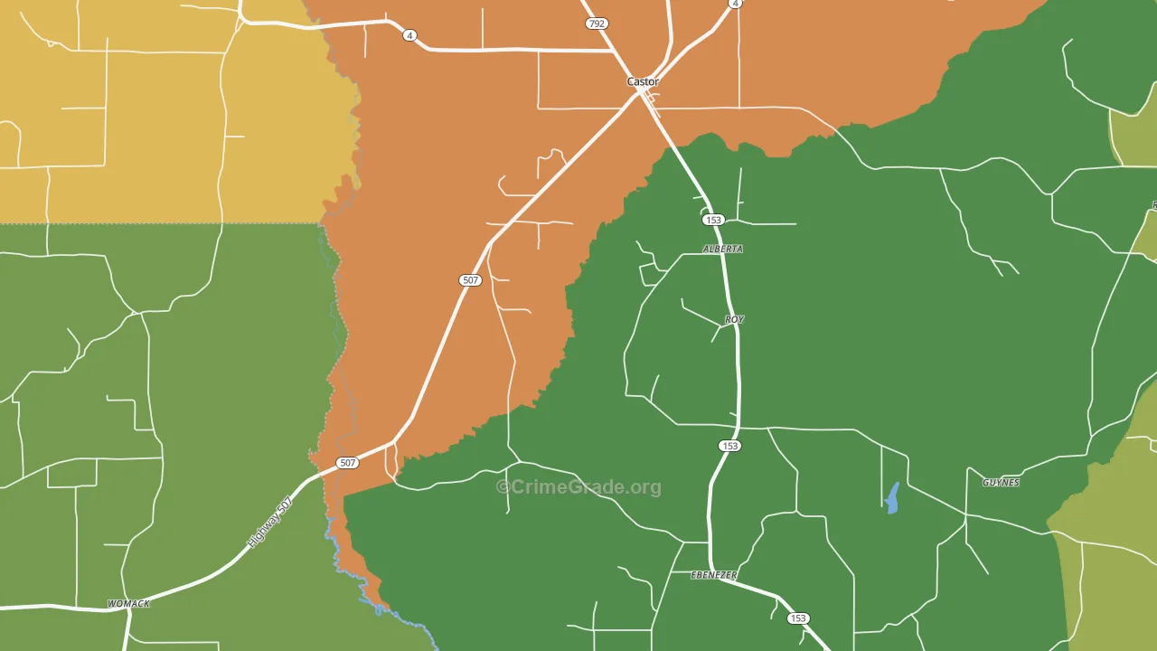 Roy, LA Map of Robbery Rates