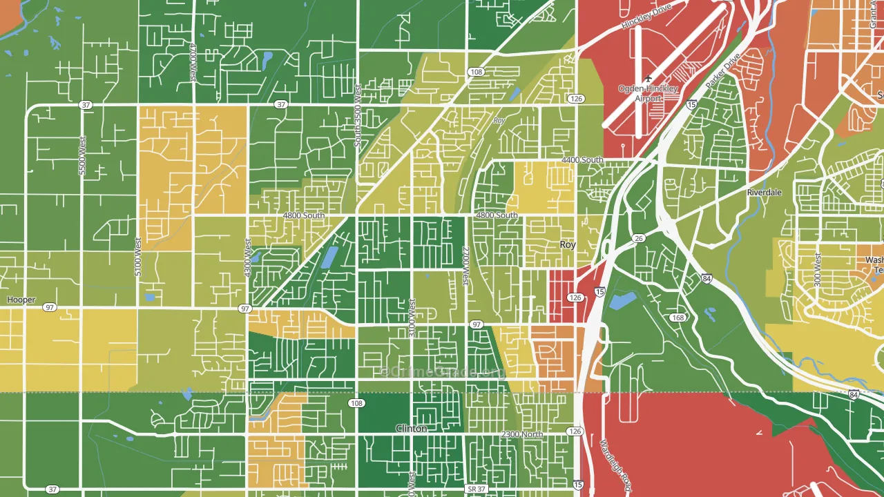 Roy, UT Map of Robbery Rates