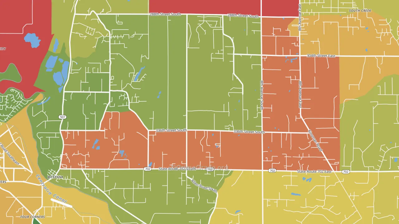Roy, WA Map of Robbery Rates