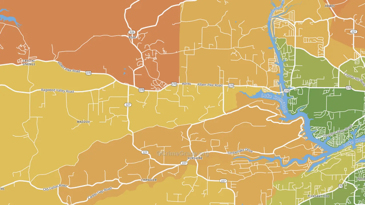 Royal, AR Map of Robbery Rates