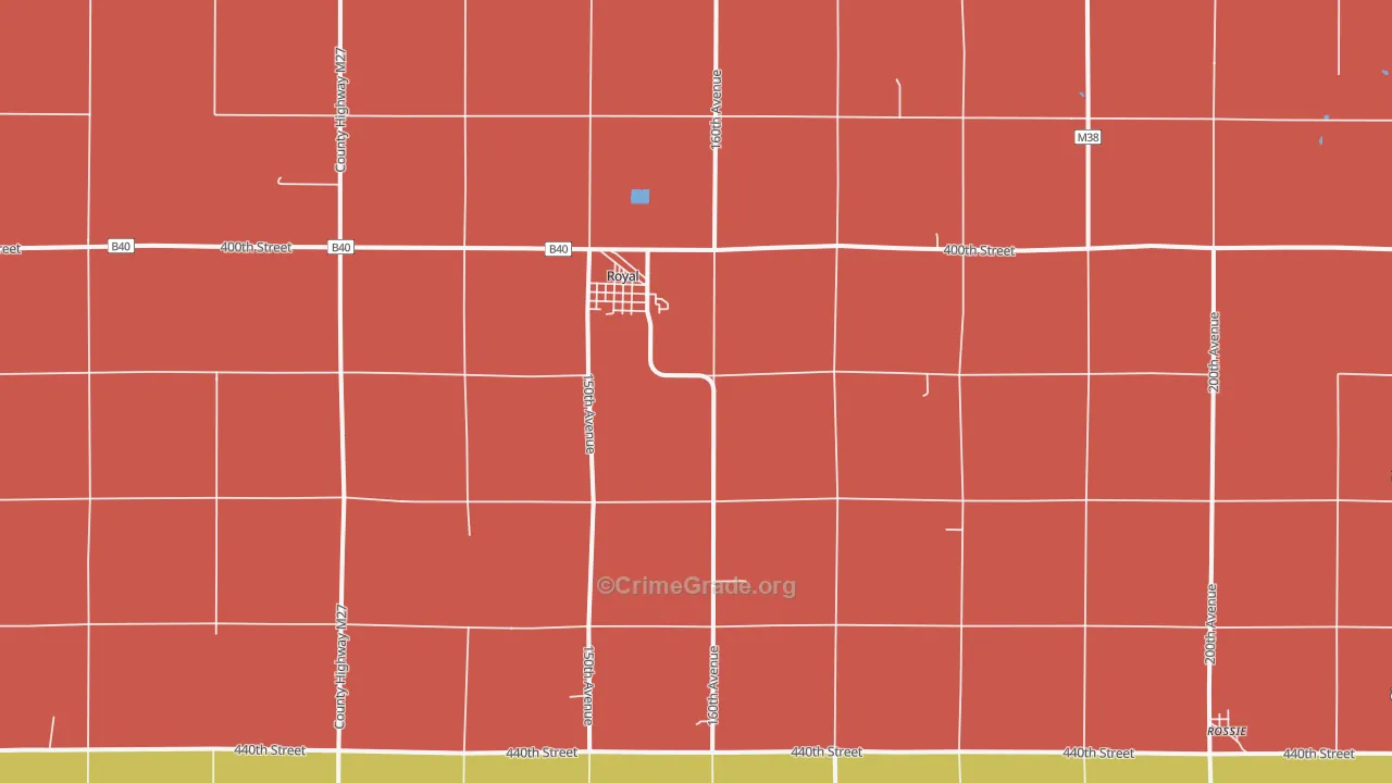 Royal, IA Map of Robbery Rates
