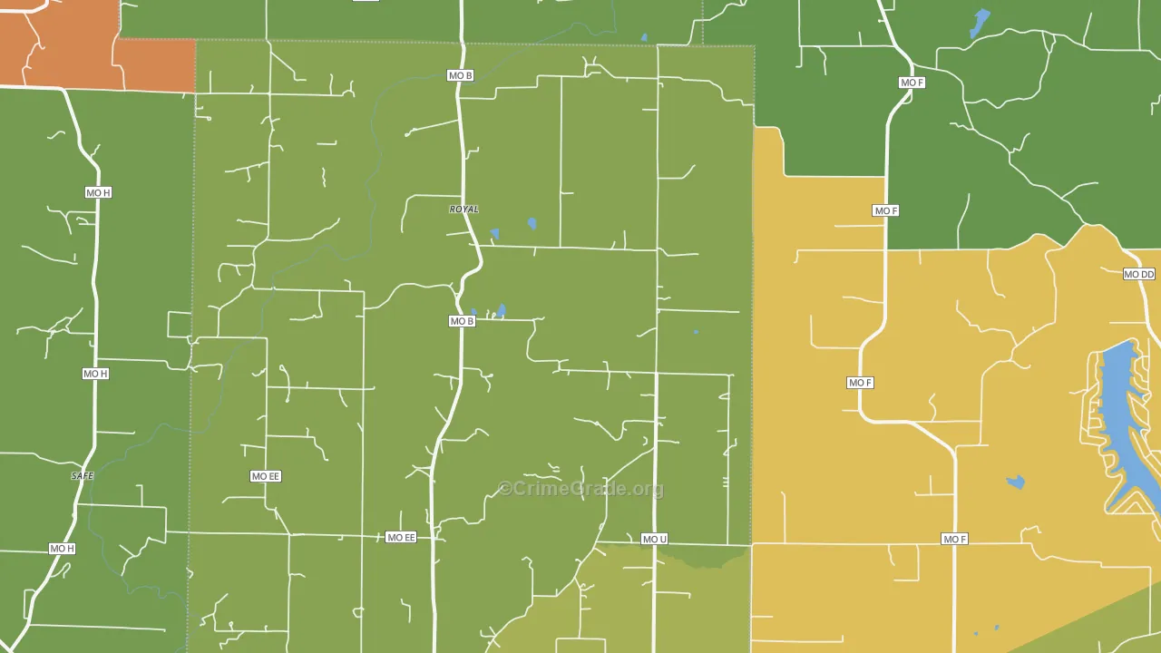 Royal, MO Map of Robbery Rates