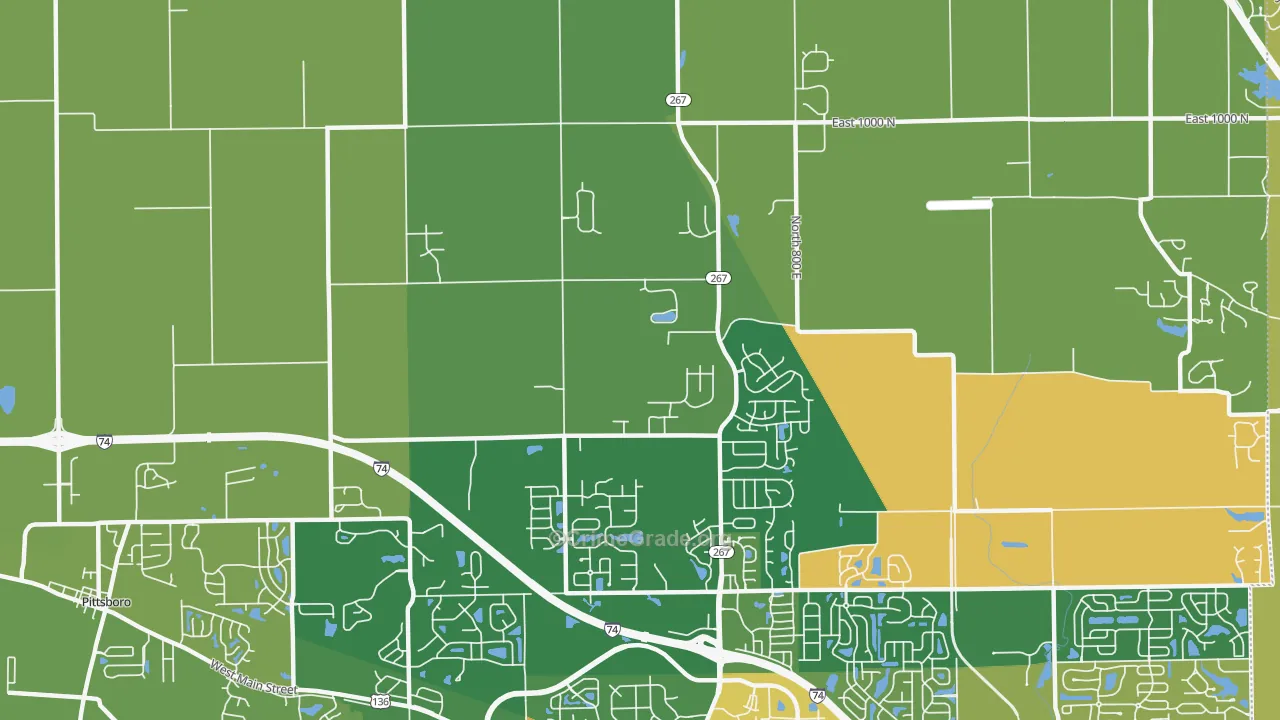 Royalton, IN Map of Robbery Rates