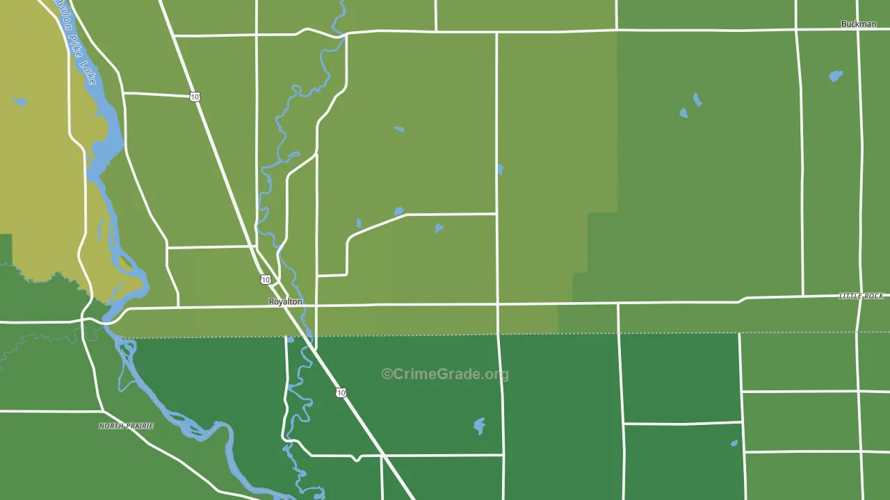Royalton, MN Map of Robbery Rates