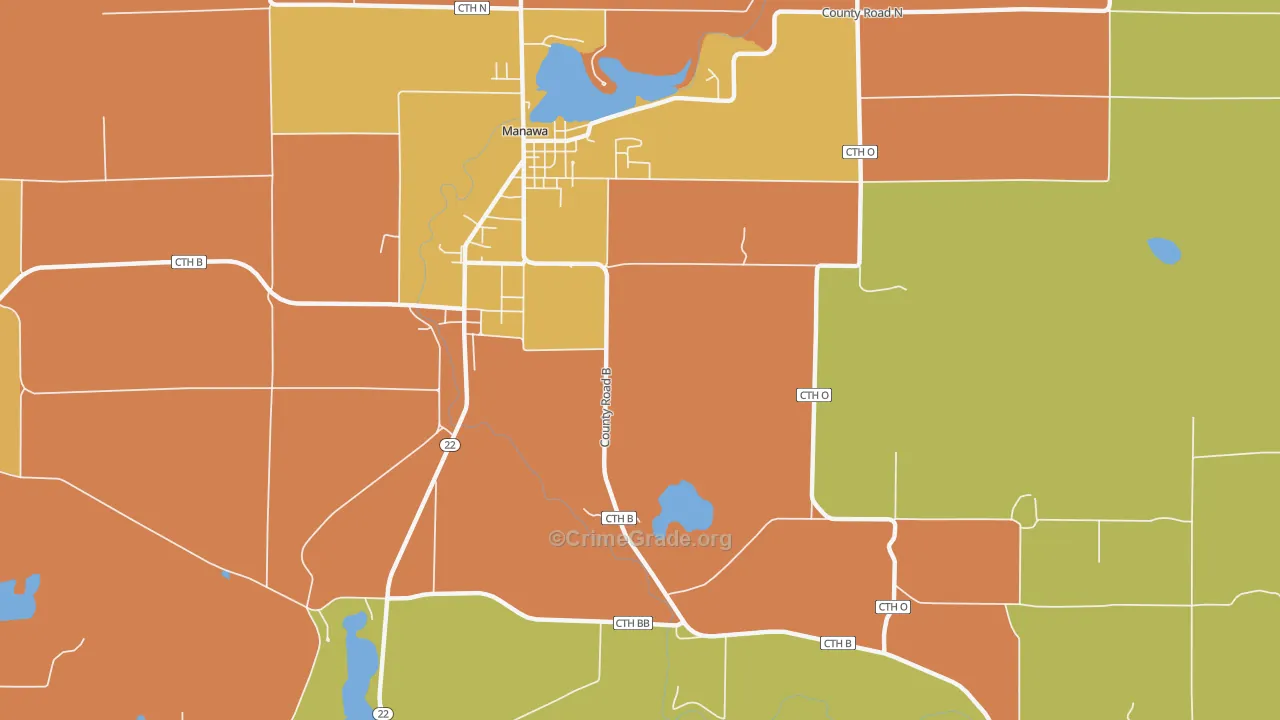Royalton, WI Map of Robbery Rates