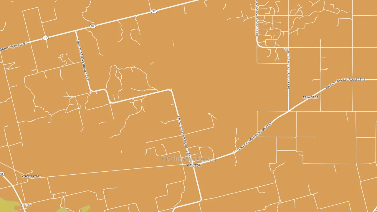 Royston, TX Map of Robbery Rates