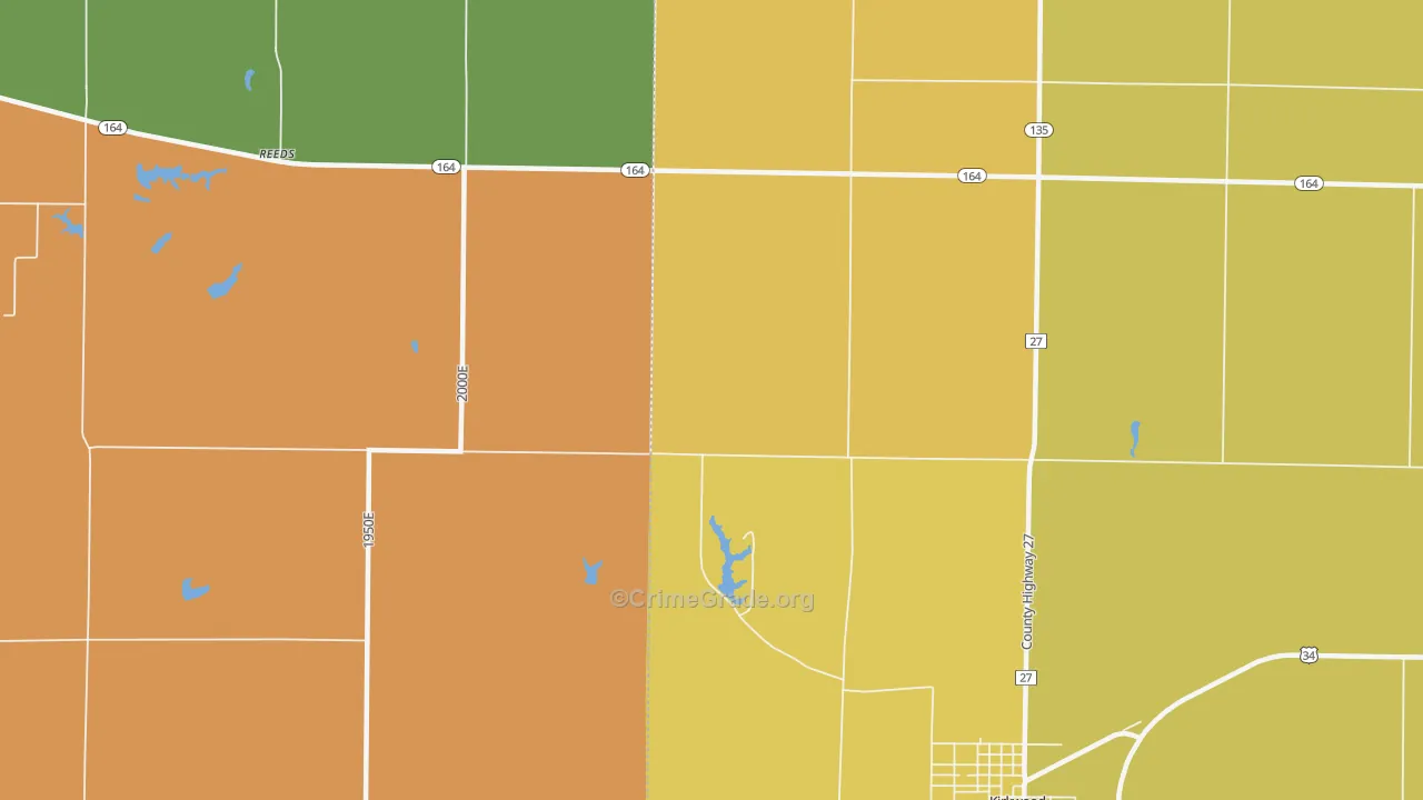 Rozetta, IL Map of Robbery Rates