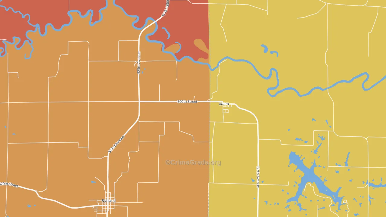 Rubio, IA Map of Robbery Rates