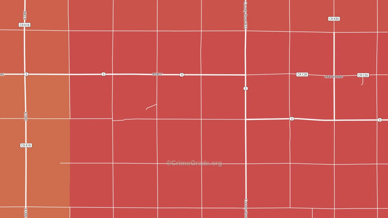 Ruble, IA Map of Robbery Rates