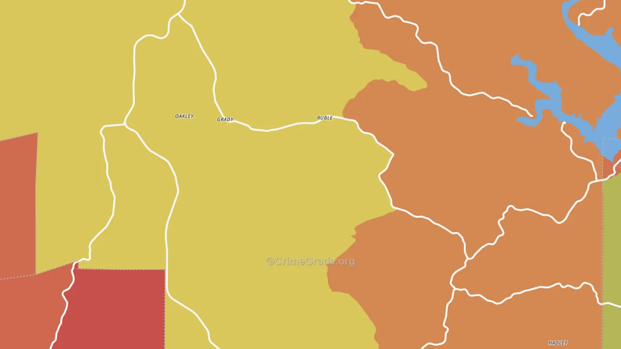 Ruble, MO Map of Robbery Rates