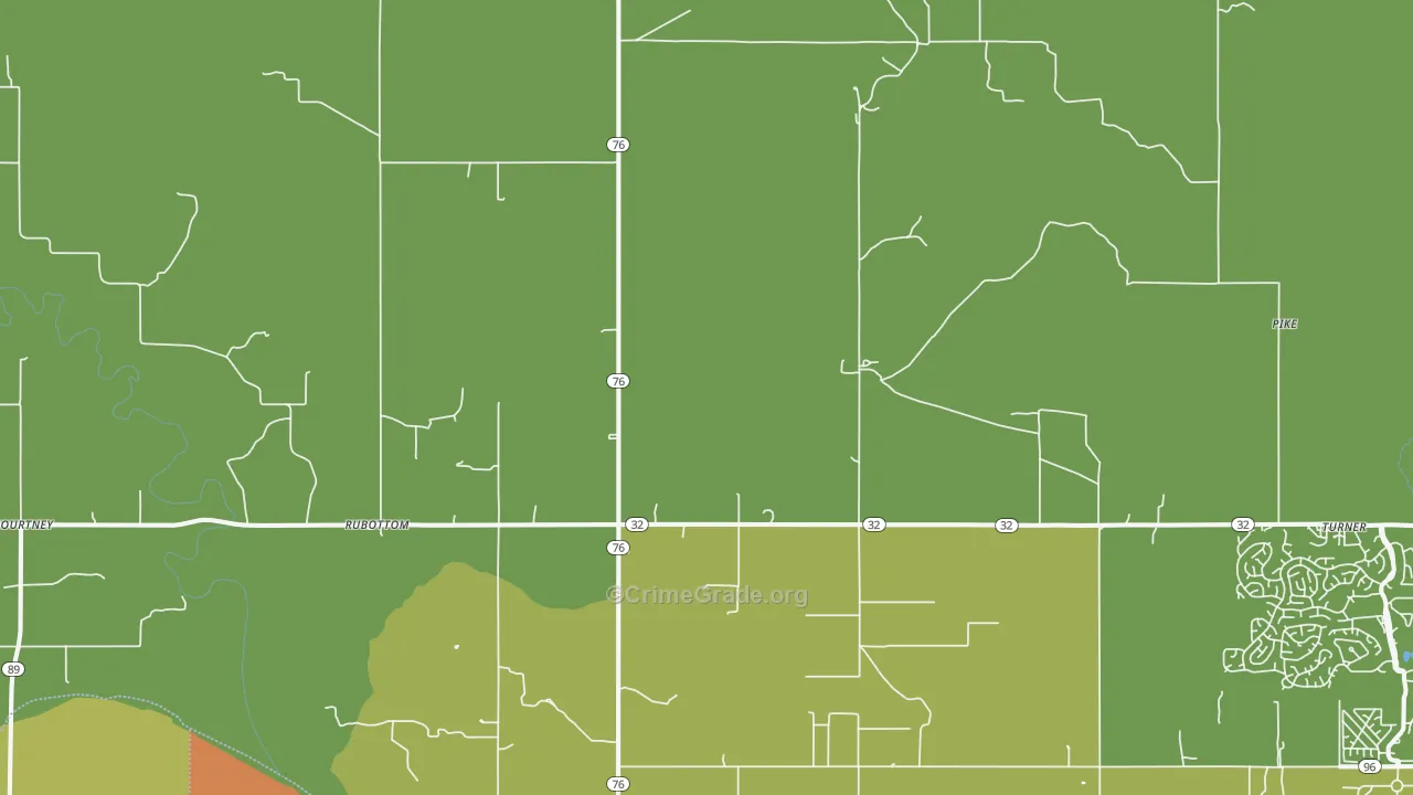 Rubottom, OK Map of Robbery Rates