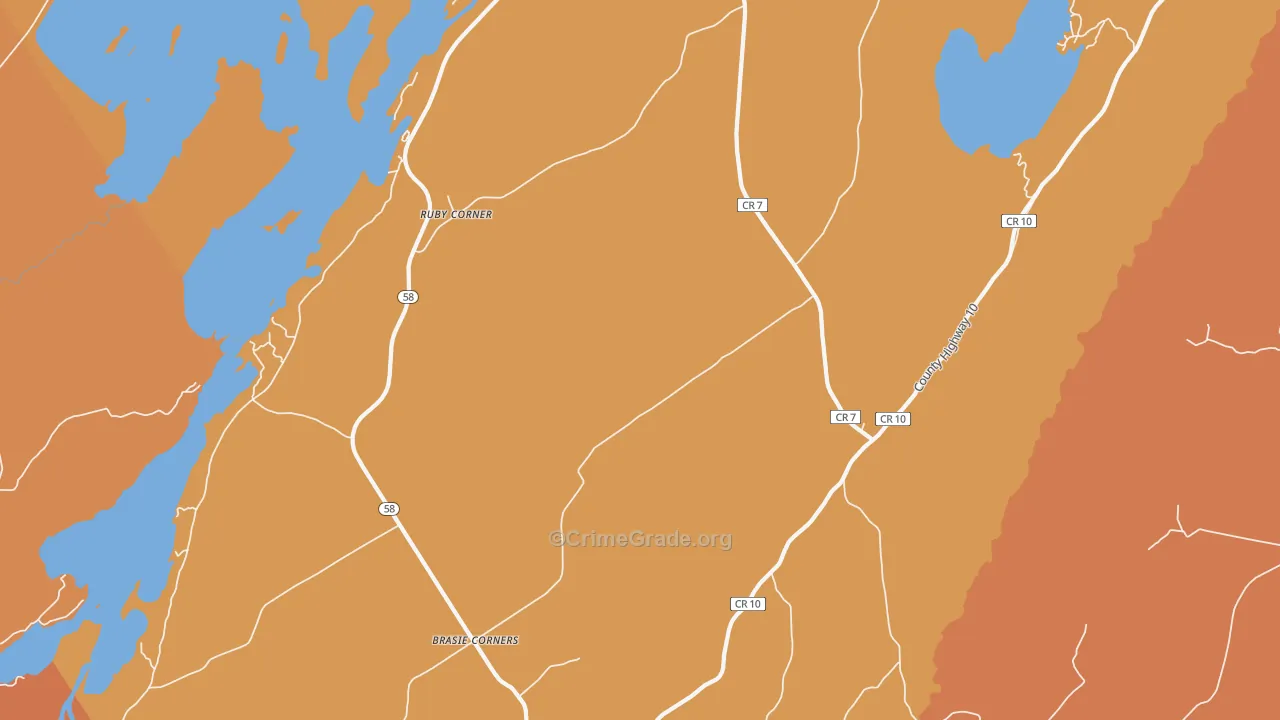 Ruby Corner, NY Map of Robbery Rates