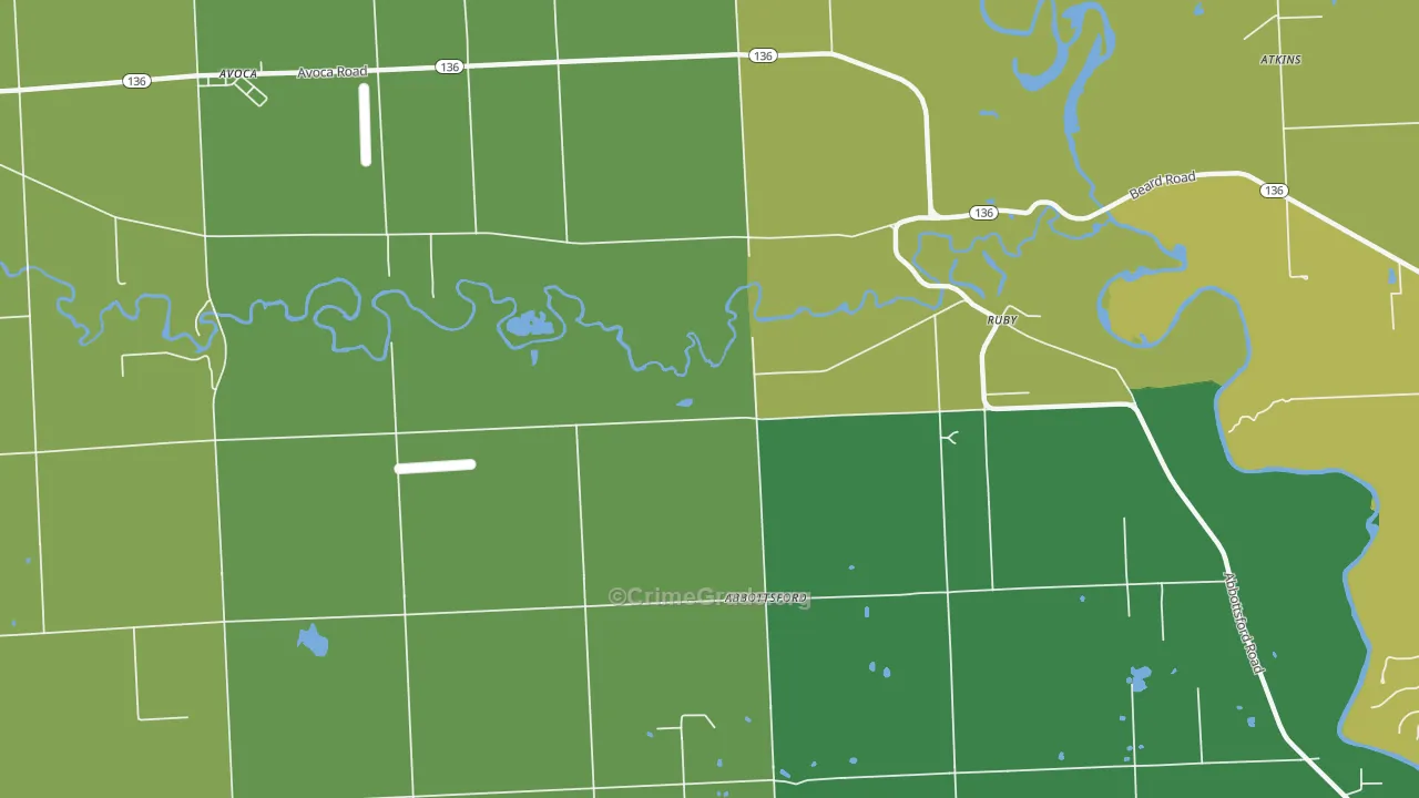 Ruby, MI Map of Robbery Rates