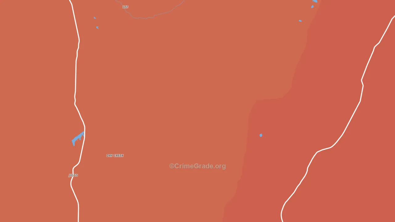 Ruby Valley, NV Map of Robbery Rates