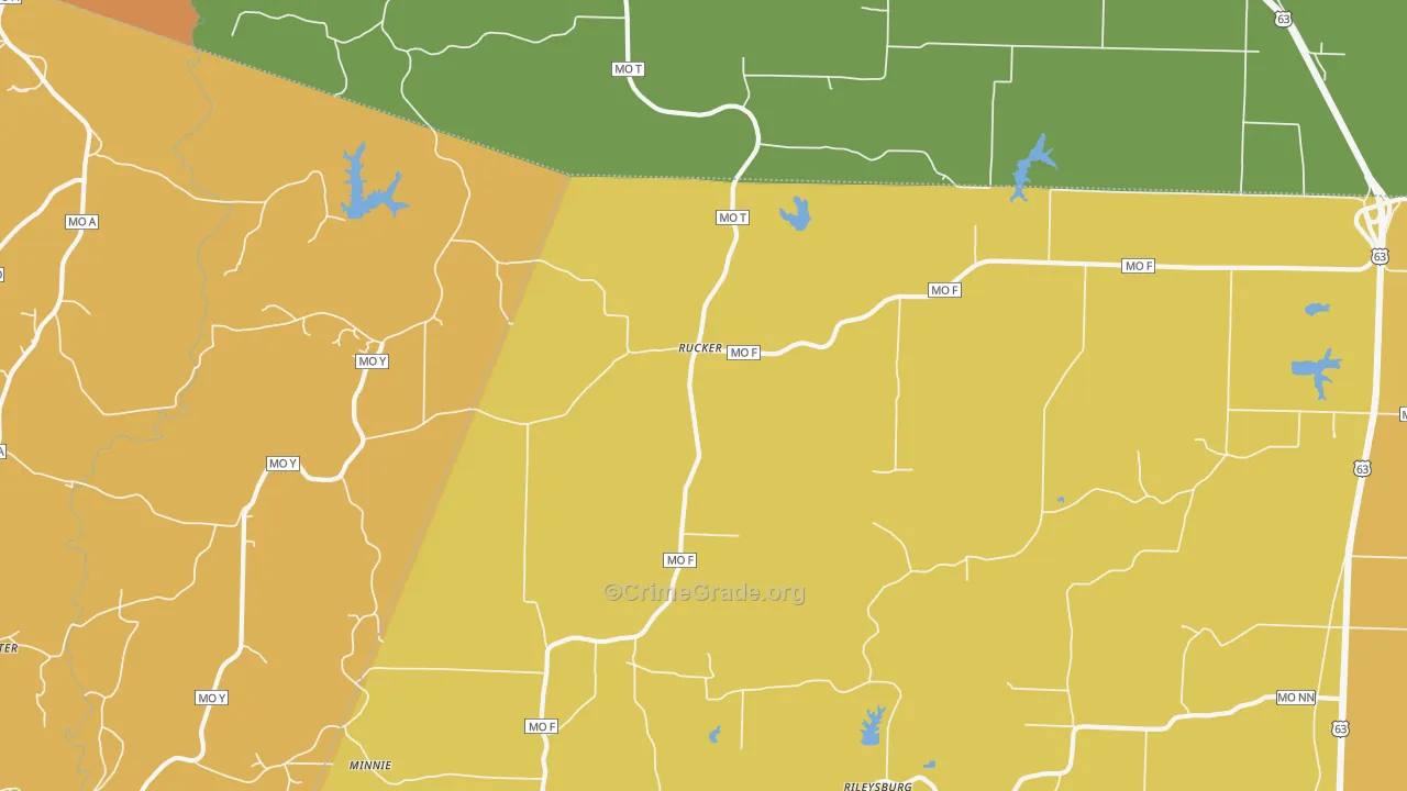 Rucker, MO Map of Robbery Rates