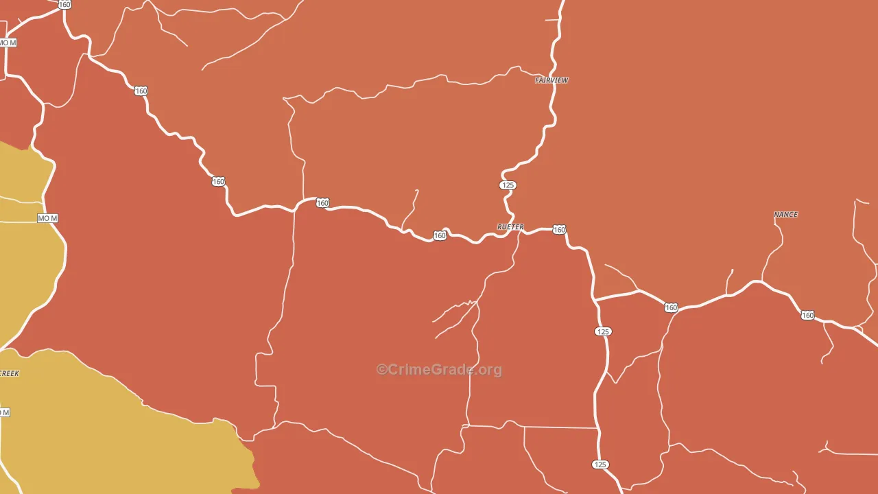 Rueter, MO Map of Robbery Rates