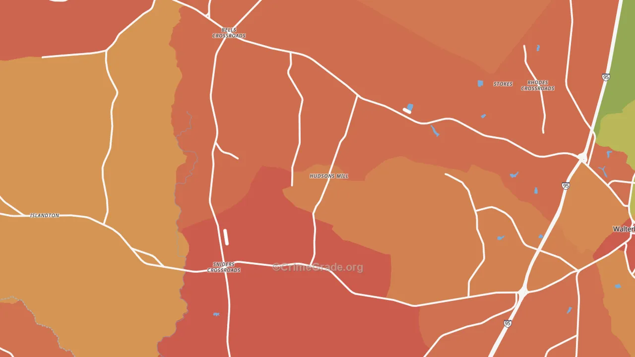 Ruffin, SC Map of Robbery Rates