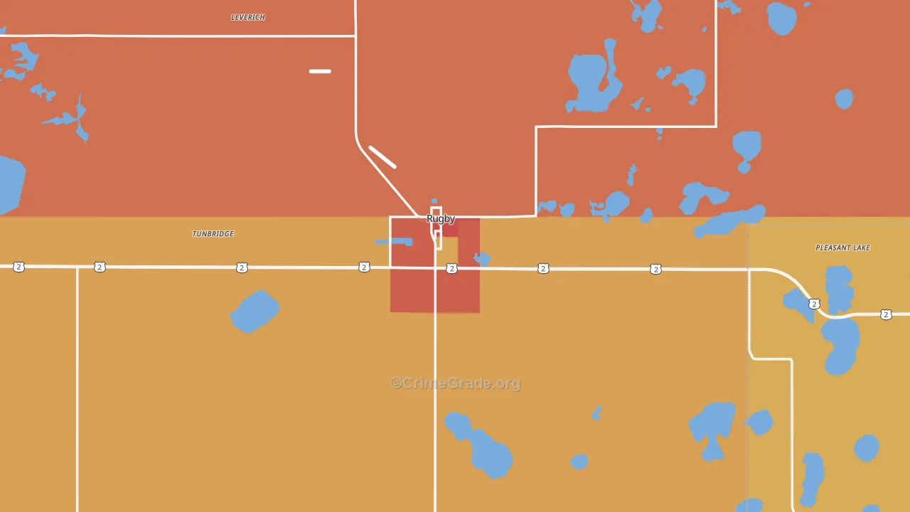 Rugby, ND Map of Robbery Rates