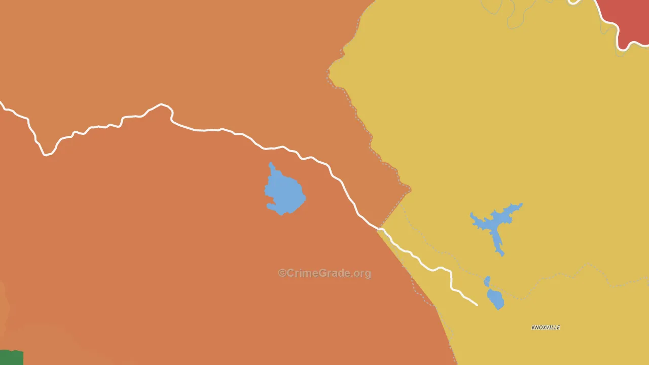 Rumsey, CA Map of Robbery Rates