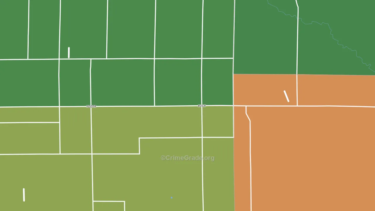 Rush, CO Map of Robbery Rates