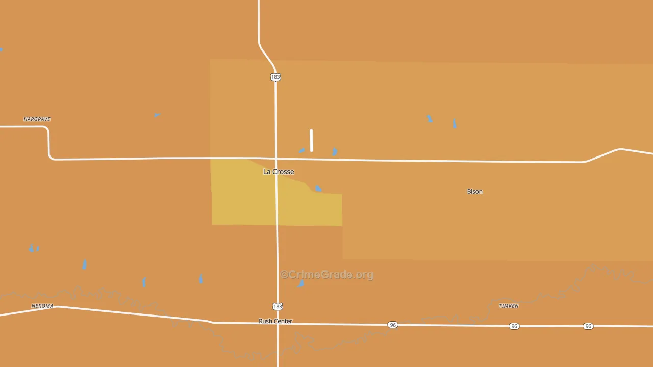 Rush County, KS Map of Robbery Rates