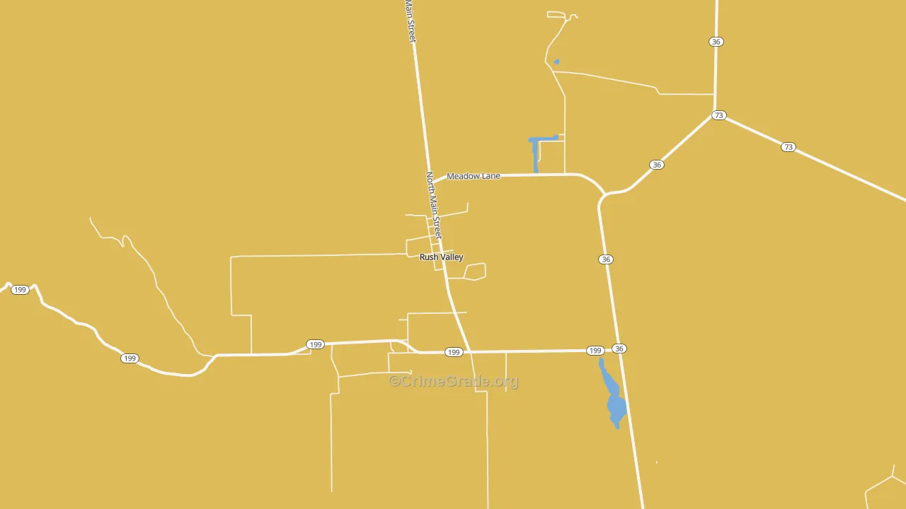 Rush Valley, UT Map of Robbery Rates