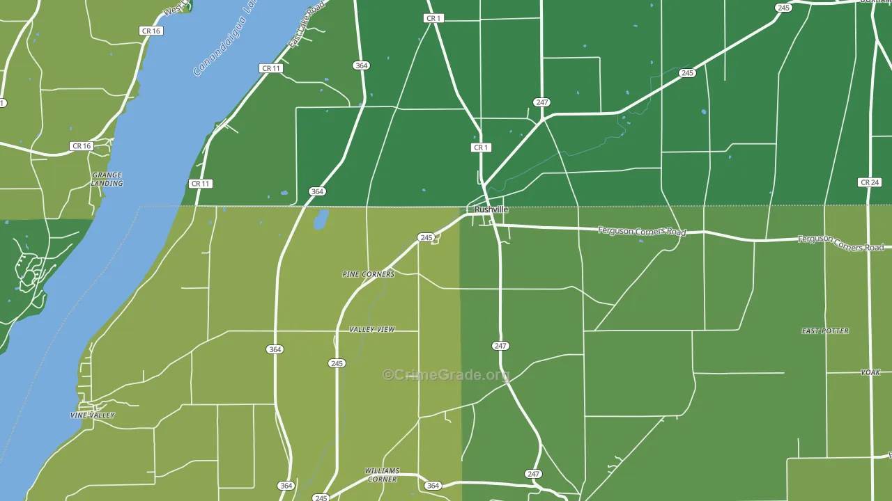 Rushville, NY Map of Robbery Rates